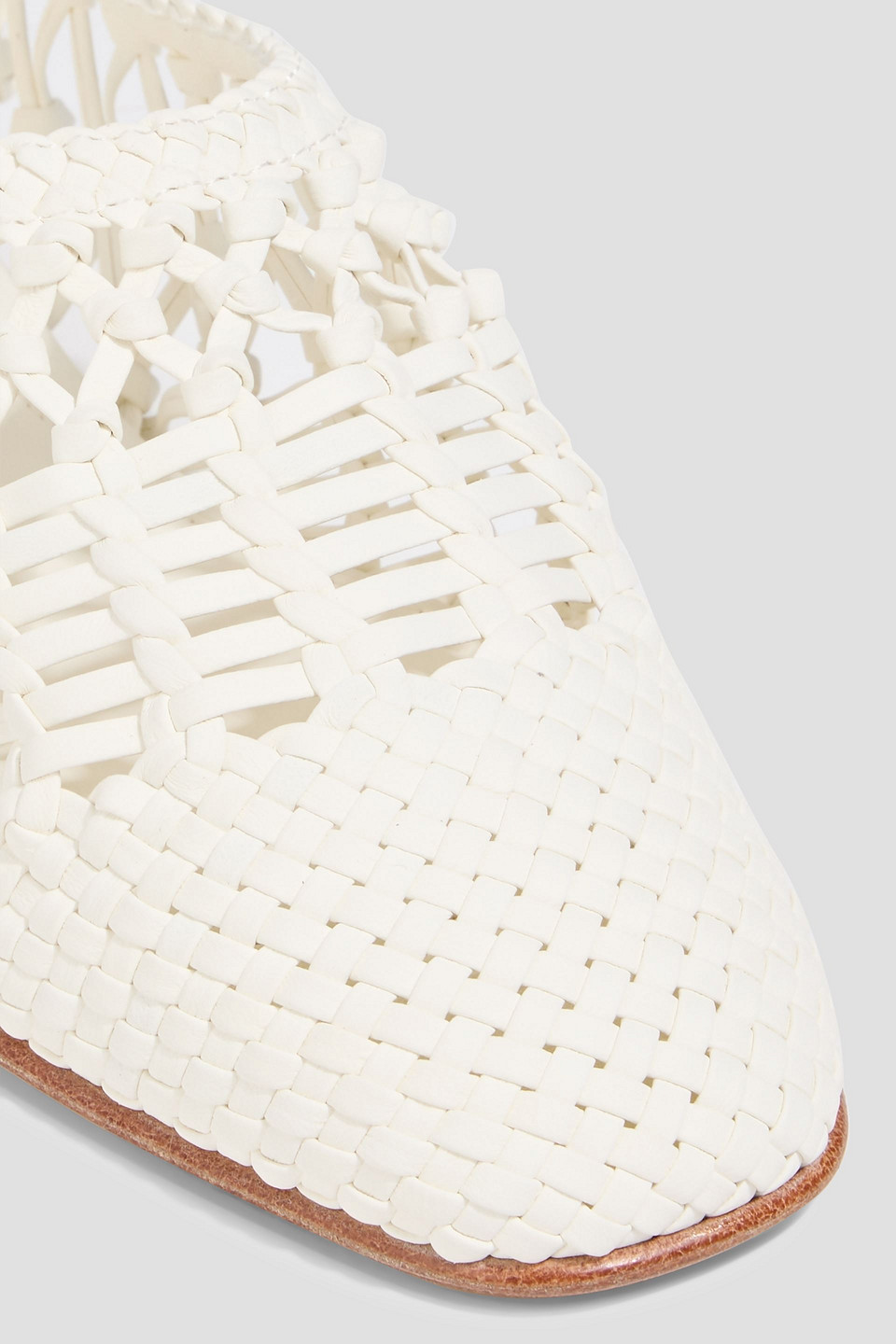 Simkhai Eden Woven Leather Ballet Flats In White