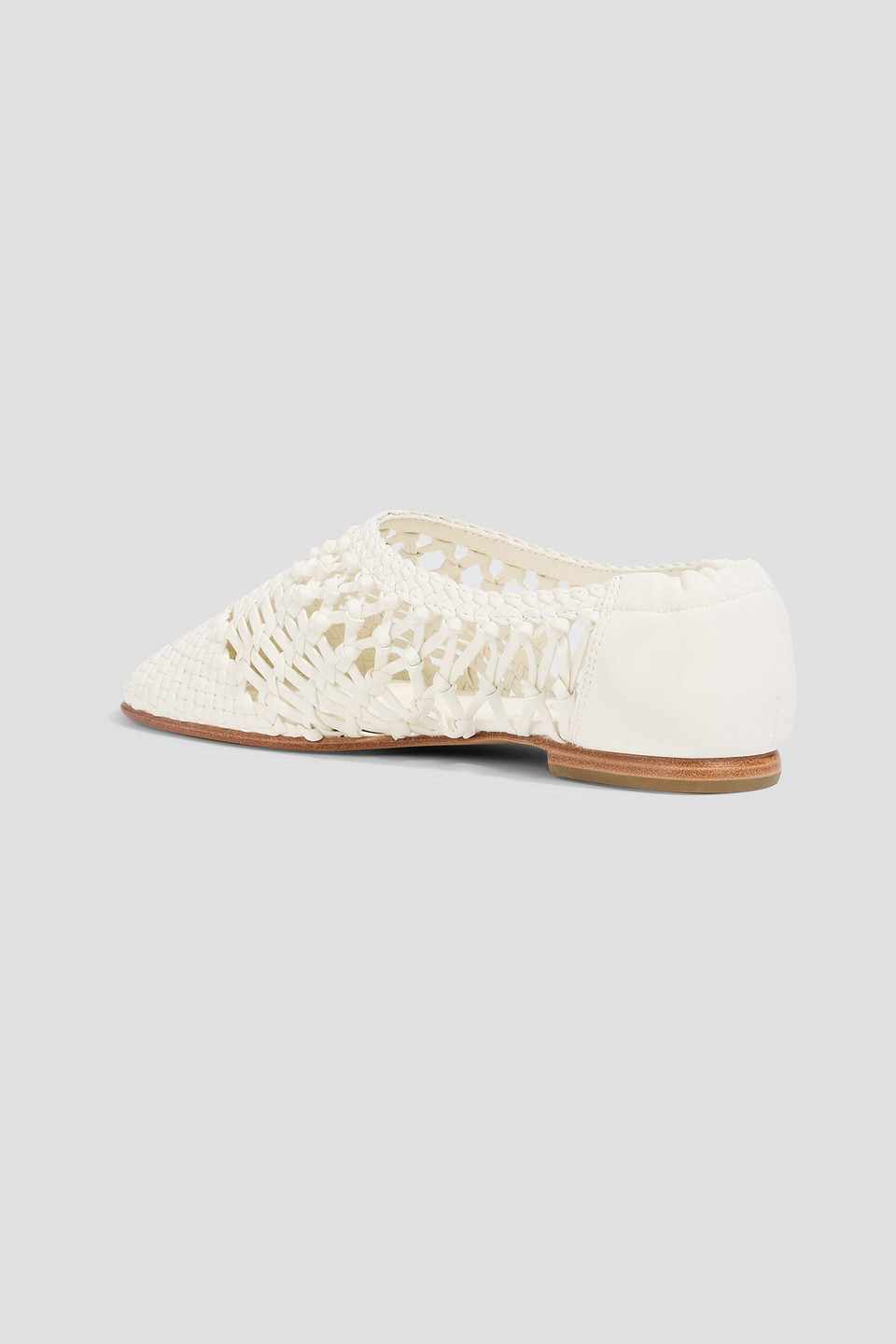 Simkhai Eden Woven Leather Ballet Flats In White