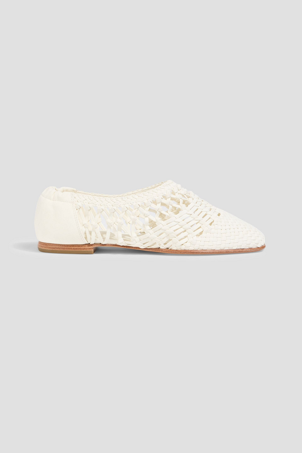 Simkhai Eden Woven Leather Ballet Flats In White