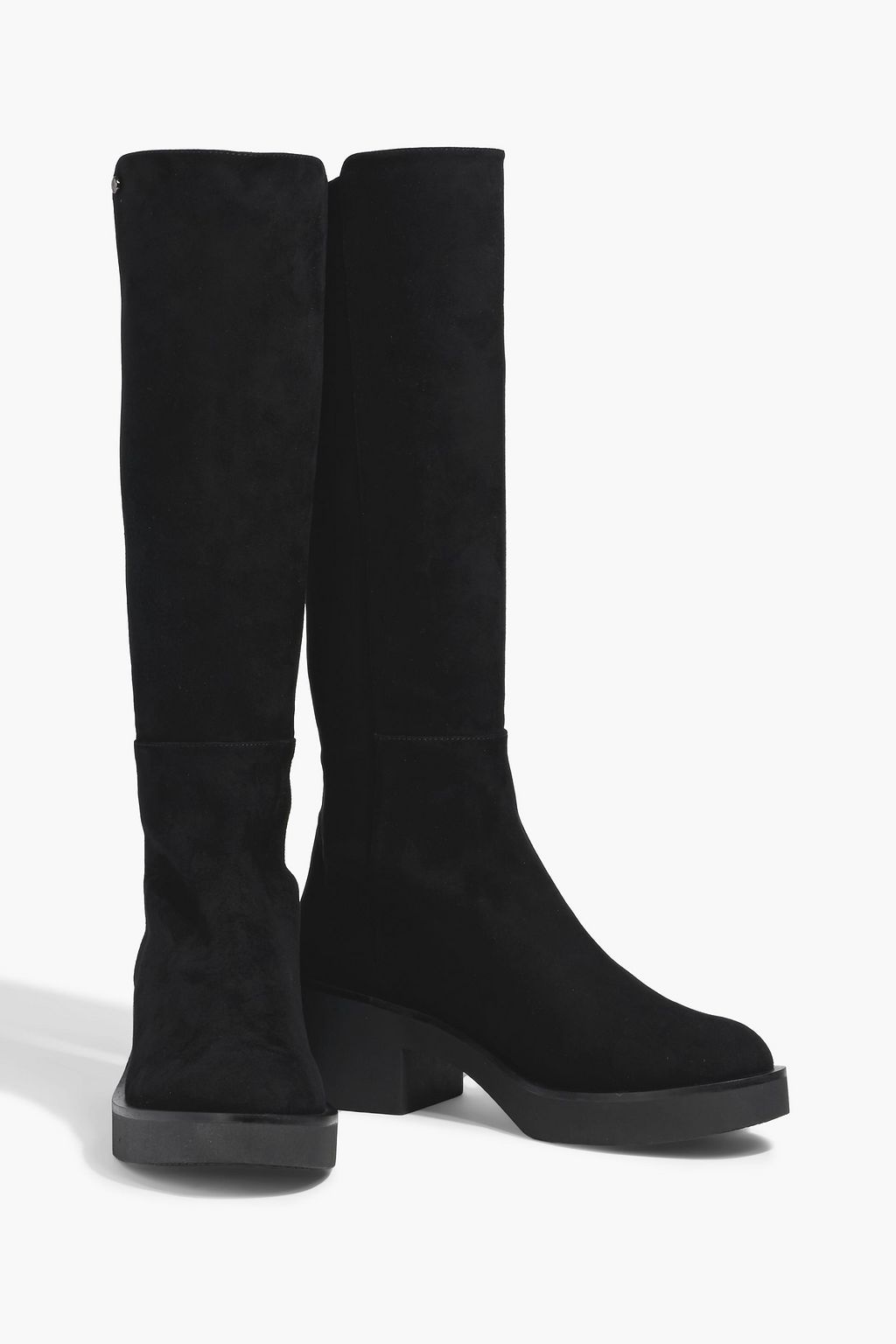 STUART WEITZMAN Gotham suede and microstretch knee boots