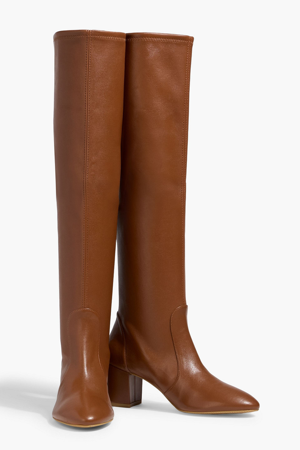 Stuart Weitzman Yuliana Slouch 60 Leather Knee Boots In Brown