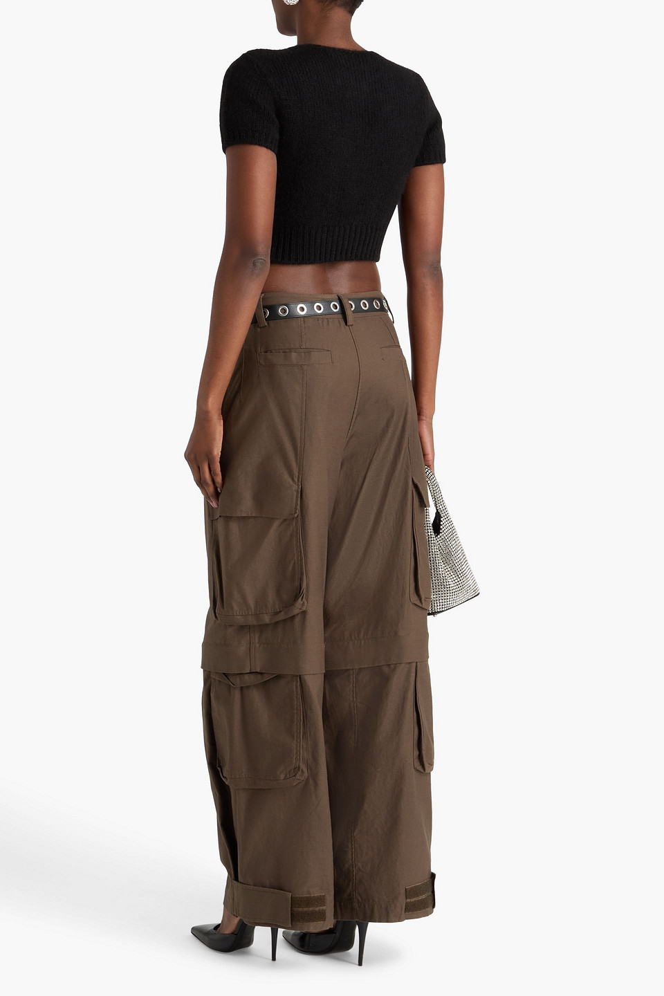  Alexander Wang - Cropped Oberteil Aus Einer Wollmischung Mit Cut-outs - Schwarz - Xs 
