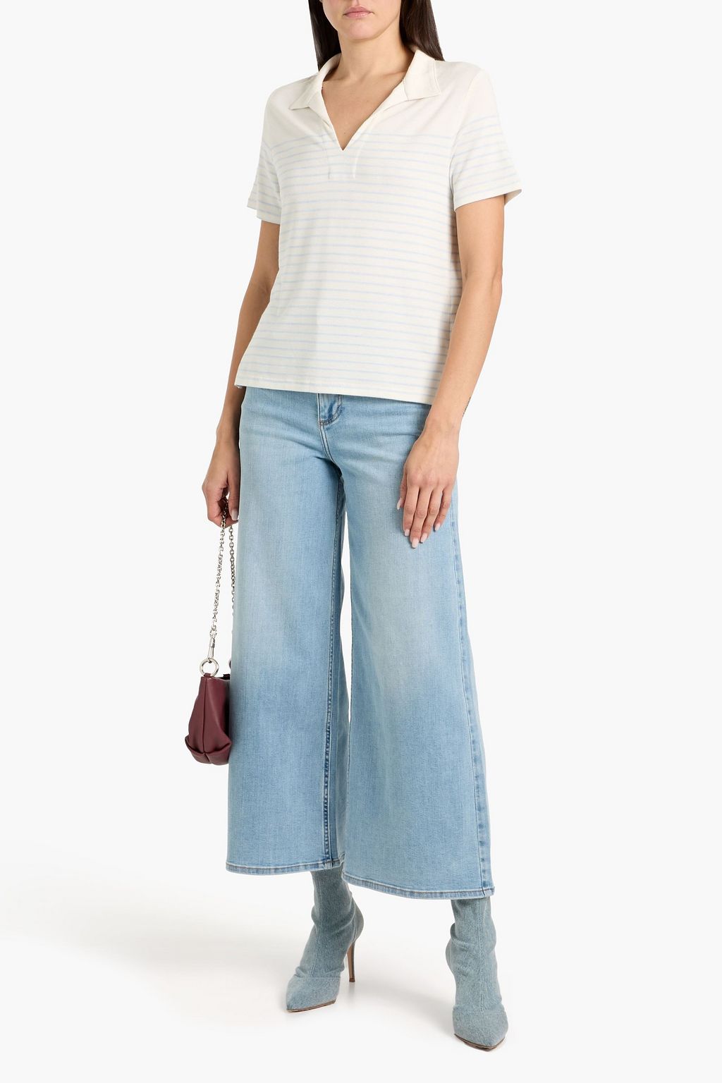 RAG & BONE Striped jersey polo shirt