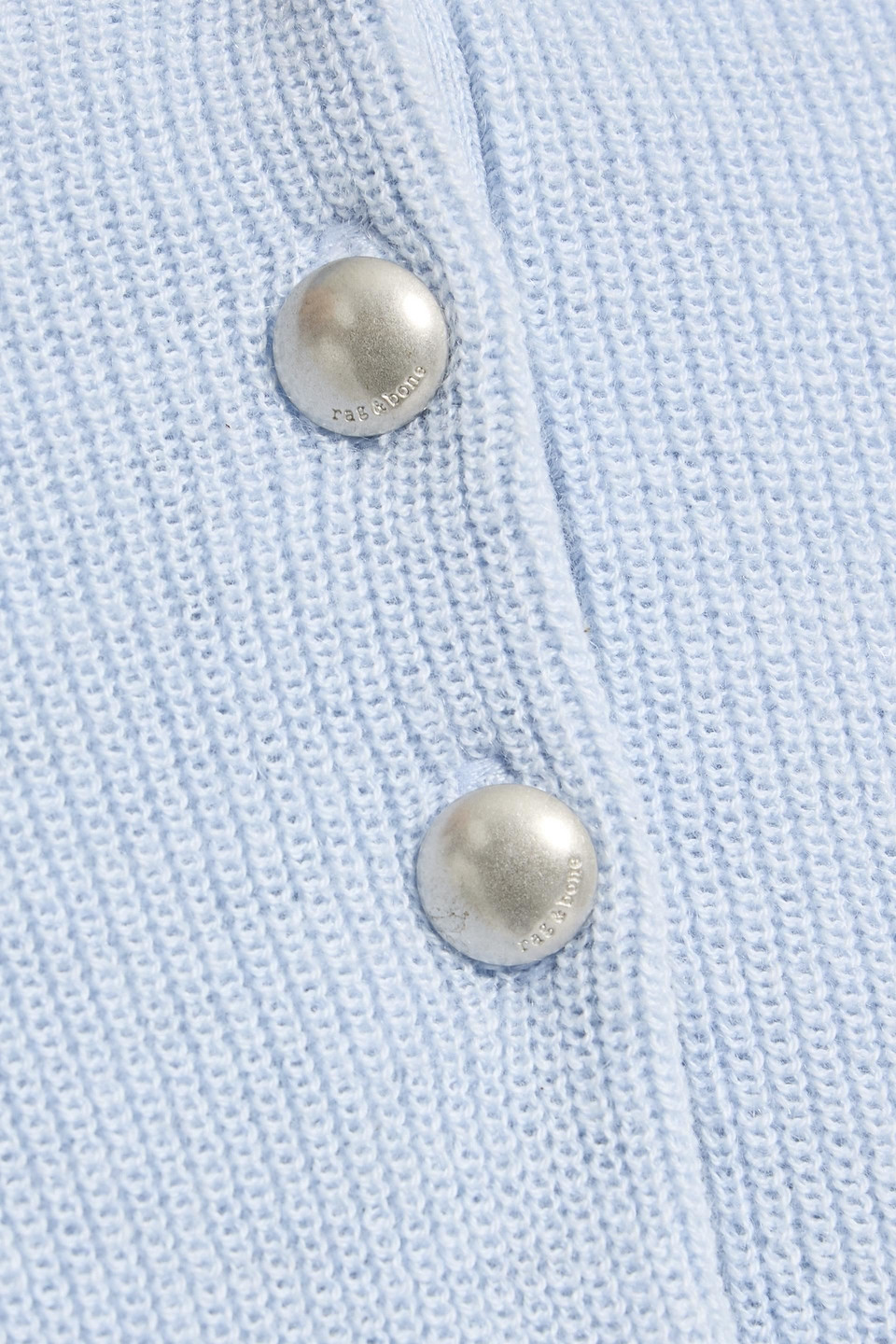 Rag & Bone Darcey Cotton And Cashmere-blend Polo Sweater In Blue