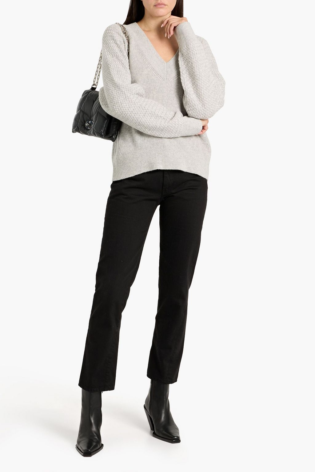 RAG & BONE Kaylee ribbed and textured-knit cashmere sweater