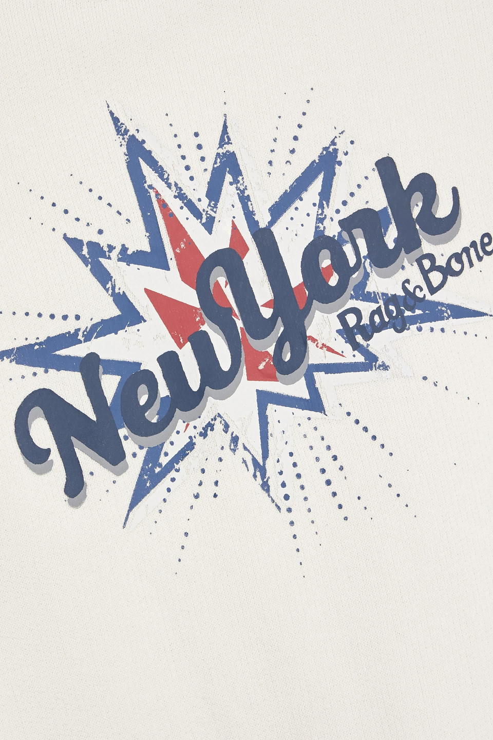 Rag & Bone Vintage Printed French Cotton-blend Terry Sweatshirt In Neutral