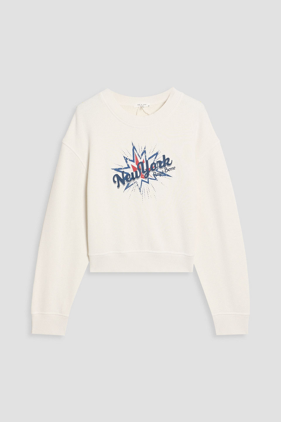 Rag & Bone Vintage Printed French Cotton-blend Terry Sweatshirt In Neutral