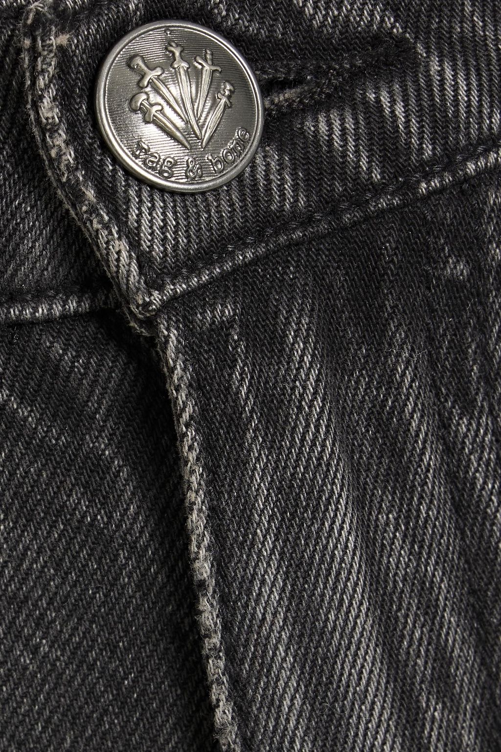 RAG & BONE Andi cropped crystal-embellished high-rise wide-leg jeans