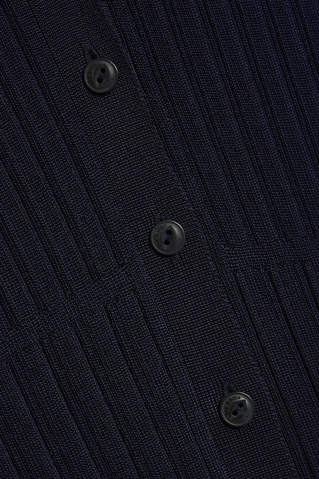 RAG & BONE Esme ribbed-knit midi shirt dress