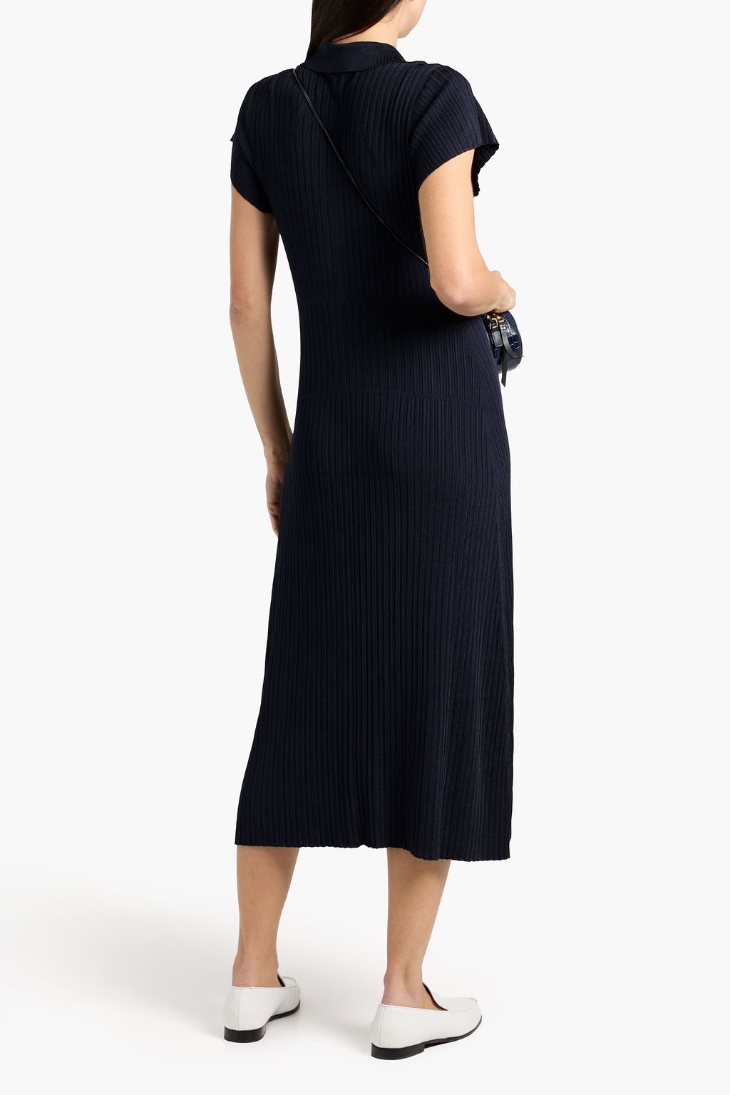 RAG & BONE Esme ribbed-knit midi shirt dress