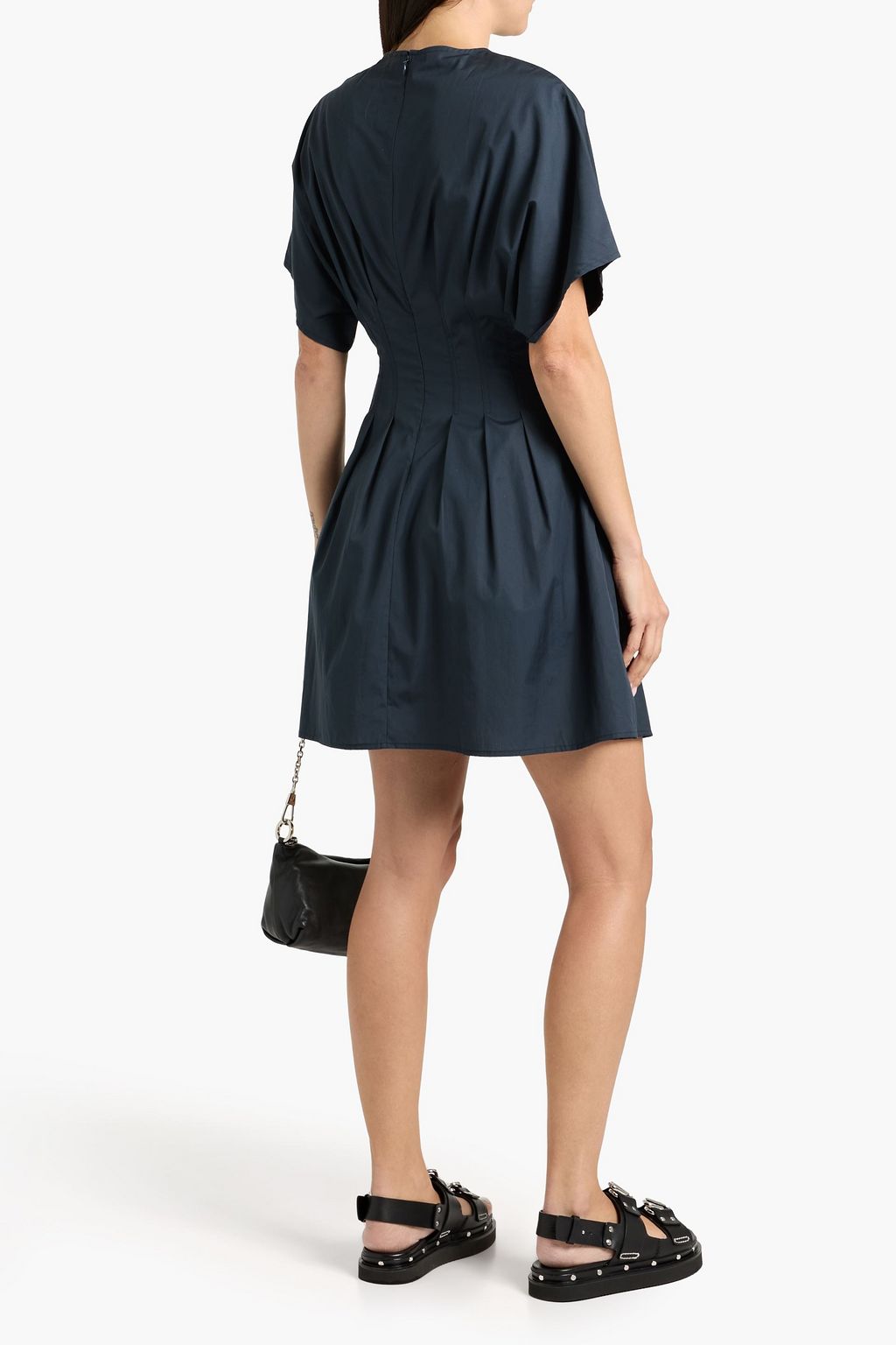 RAG & BONE Maddie pleated cotton-poplin mini dress