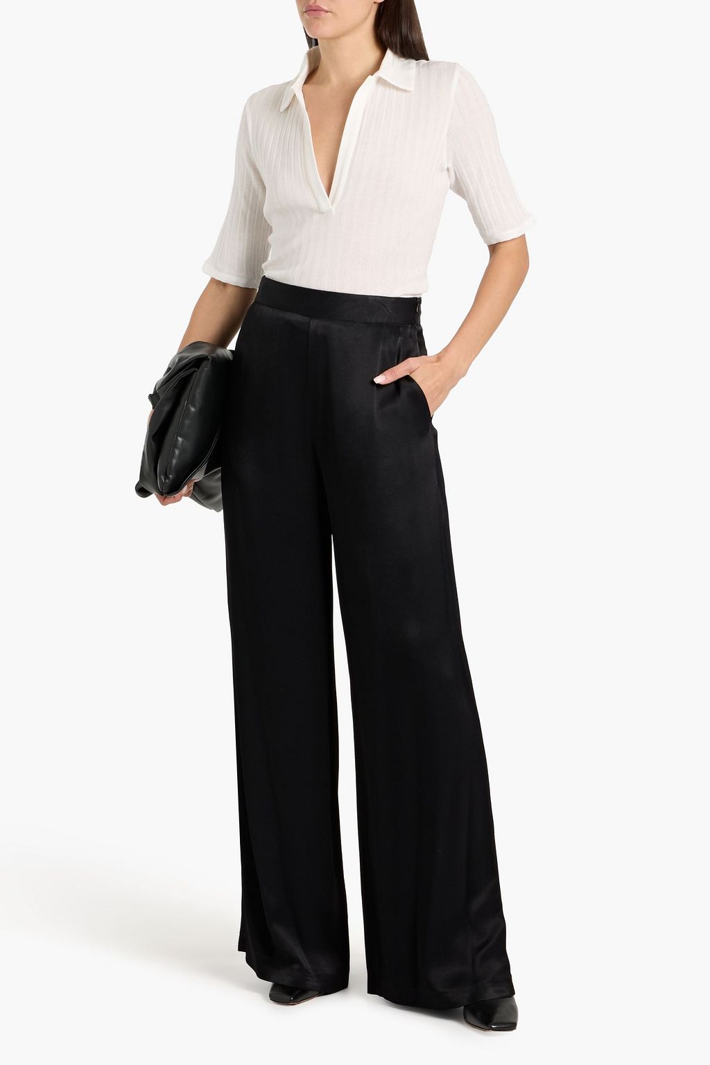 VINCE. Ribbed cotton polo shirt