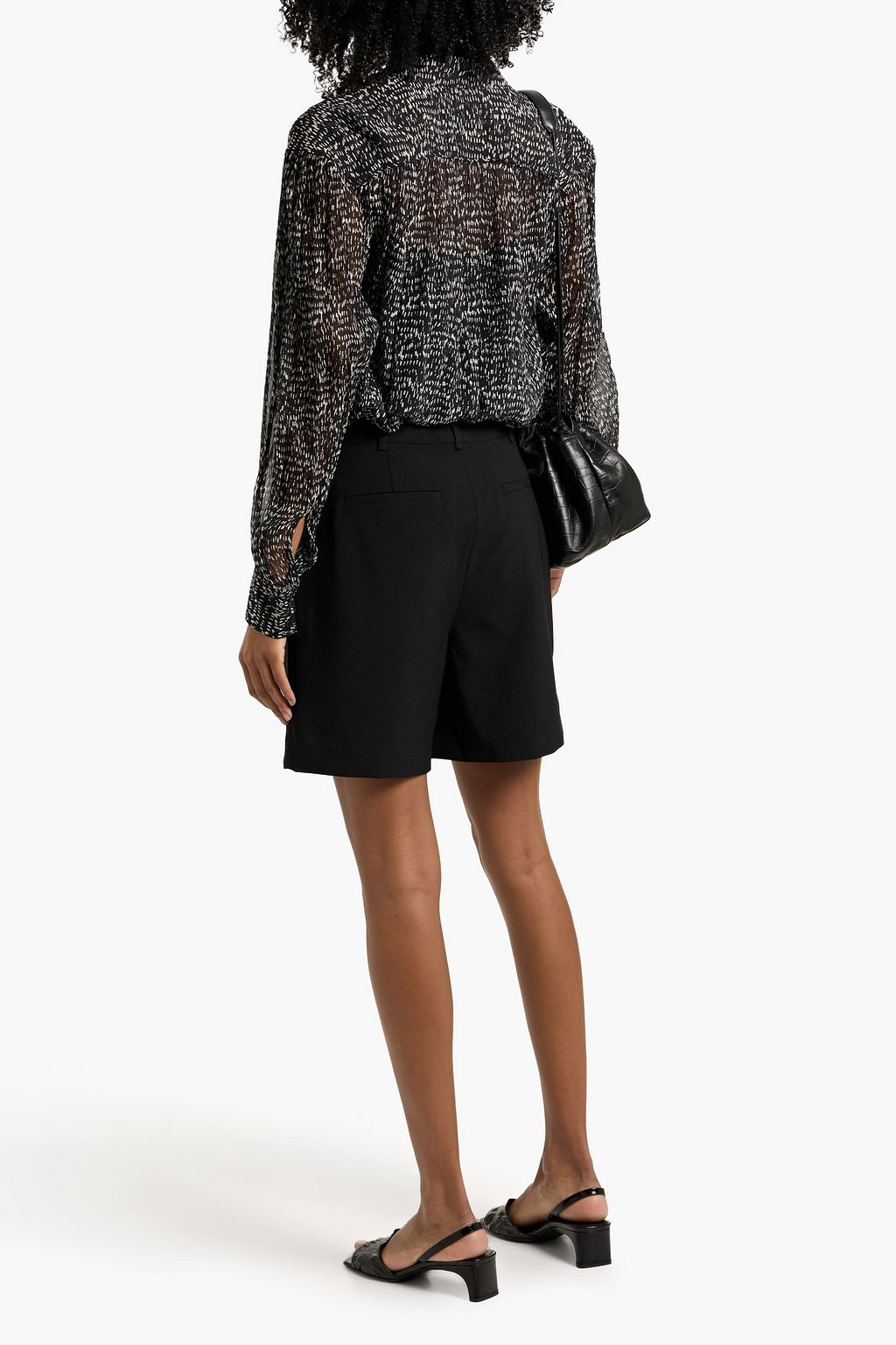 RAG & BONE Emmy printed plissé silk-blend blouse