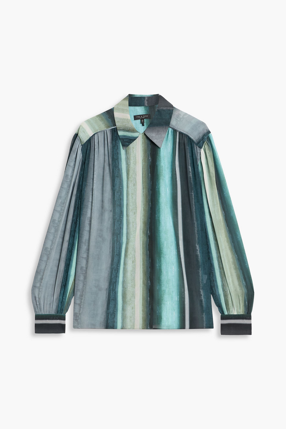 Rag & Bone Emmy Striped Crepon Blouse In Multi