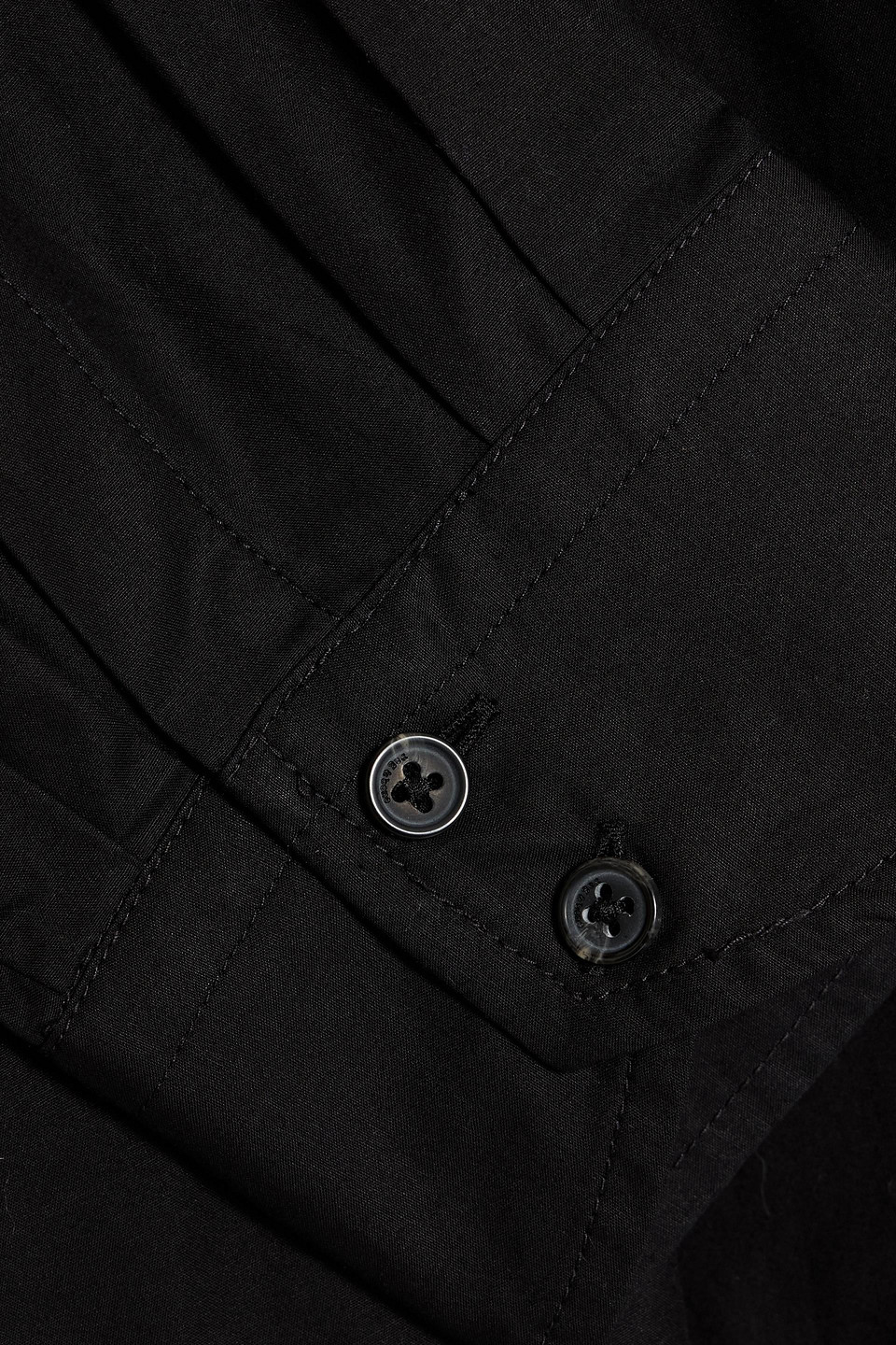 Rag & Bone Beatrice Cropped Organza-trimmed Cotton-poplin Shirt In Black