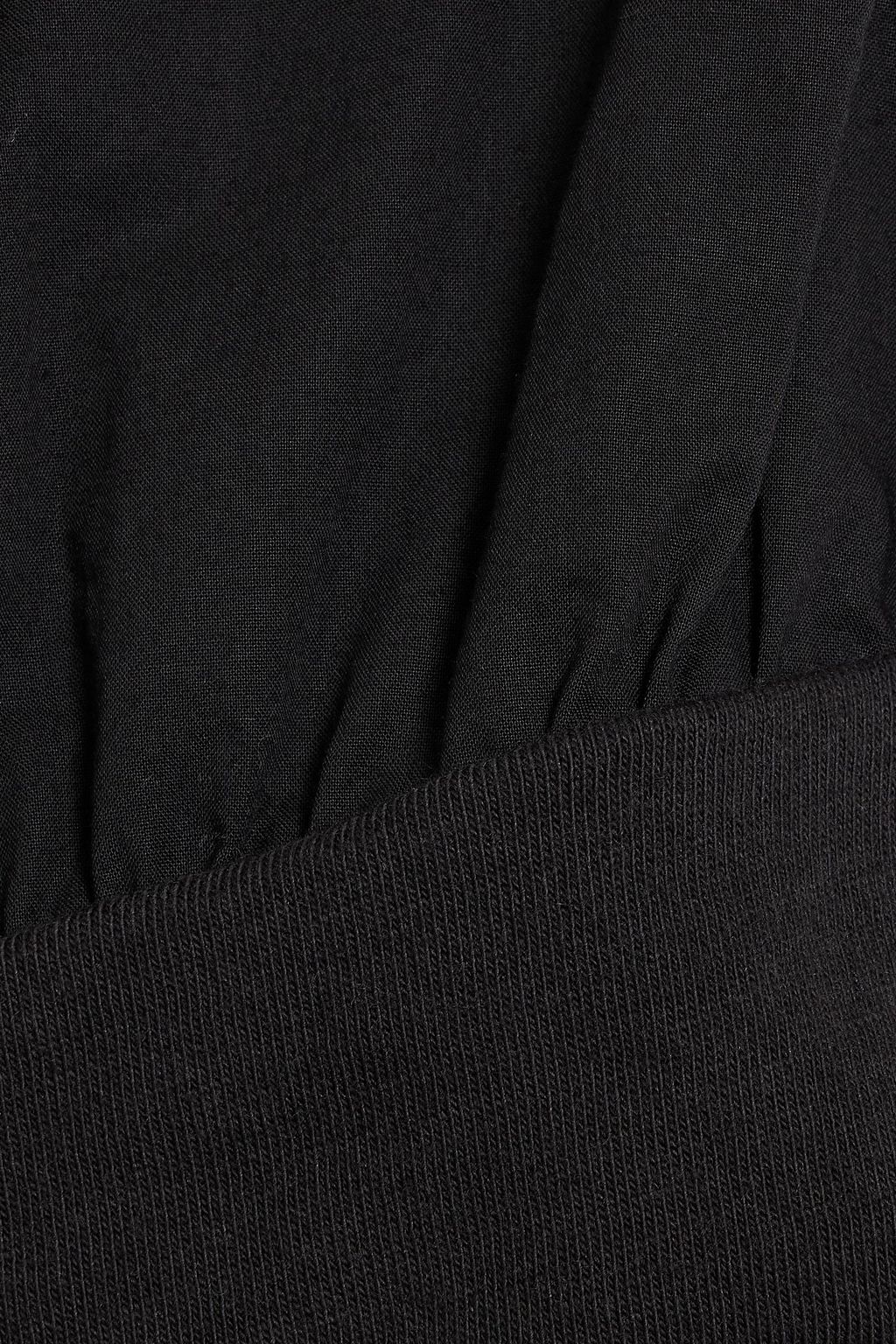 RAG & BONE Mica ruched cotton-poplin and jersey top