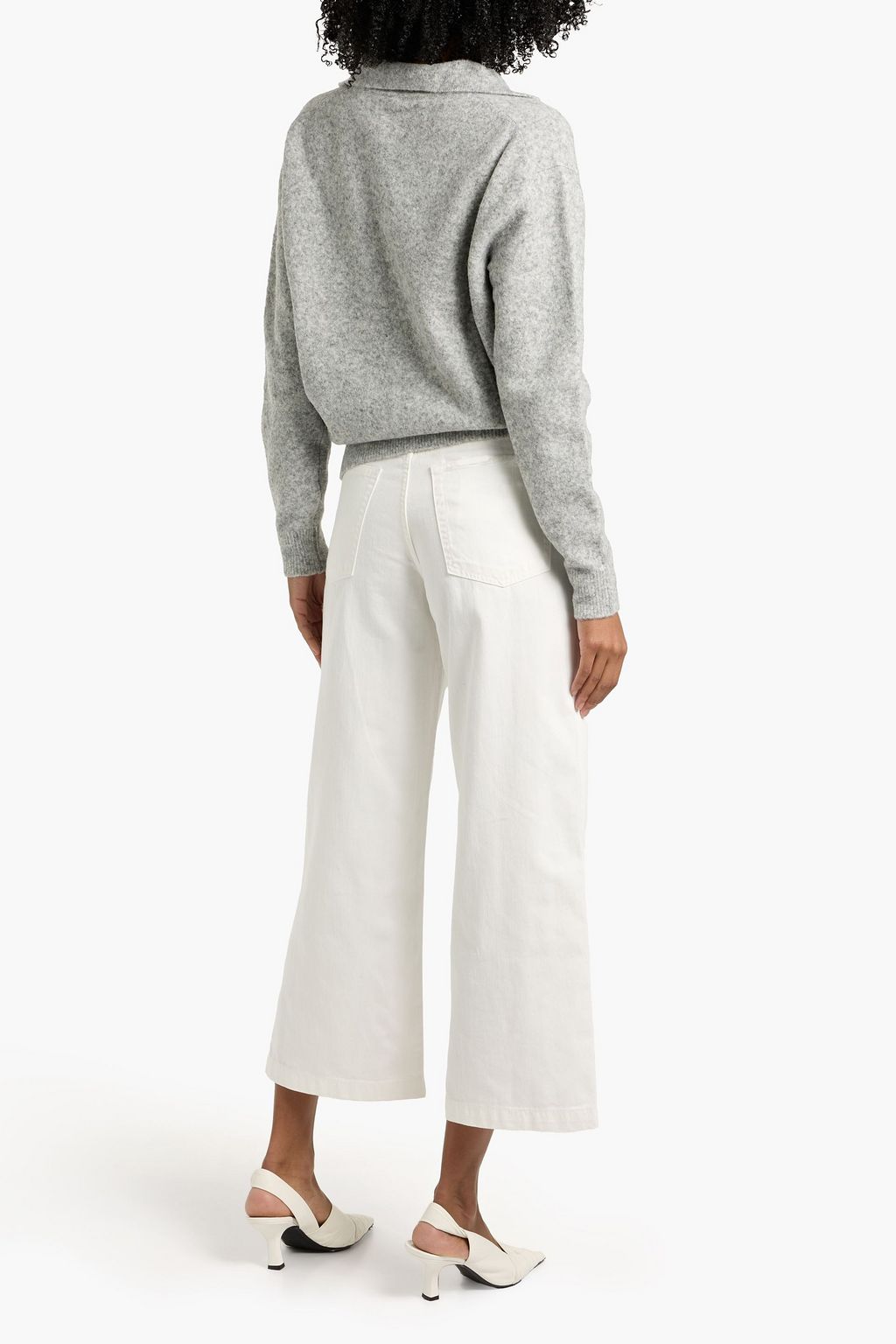 RAG & BONE Andi cropped crystal-embellished high-rise wide-leg jeans