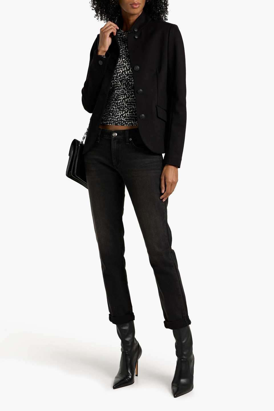 Rag & Bone Sadie Ponte Blazer In Black