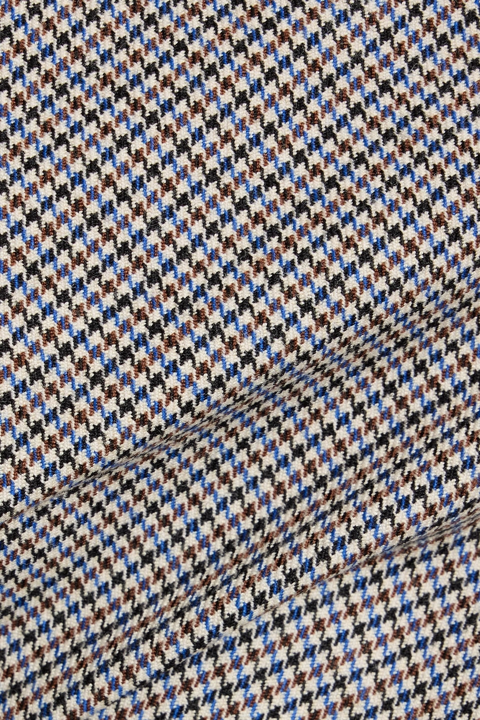 Rag & Bone Genevieve Strapless Houndstooth Wool-blend Top In Blue