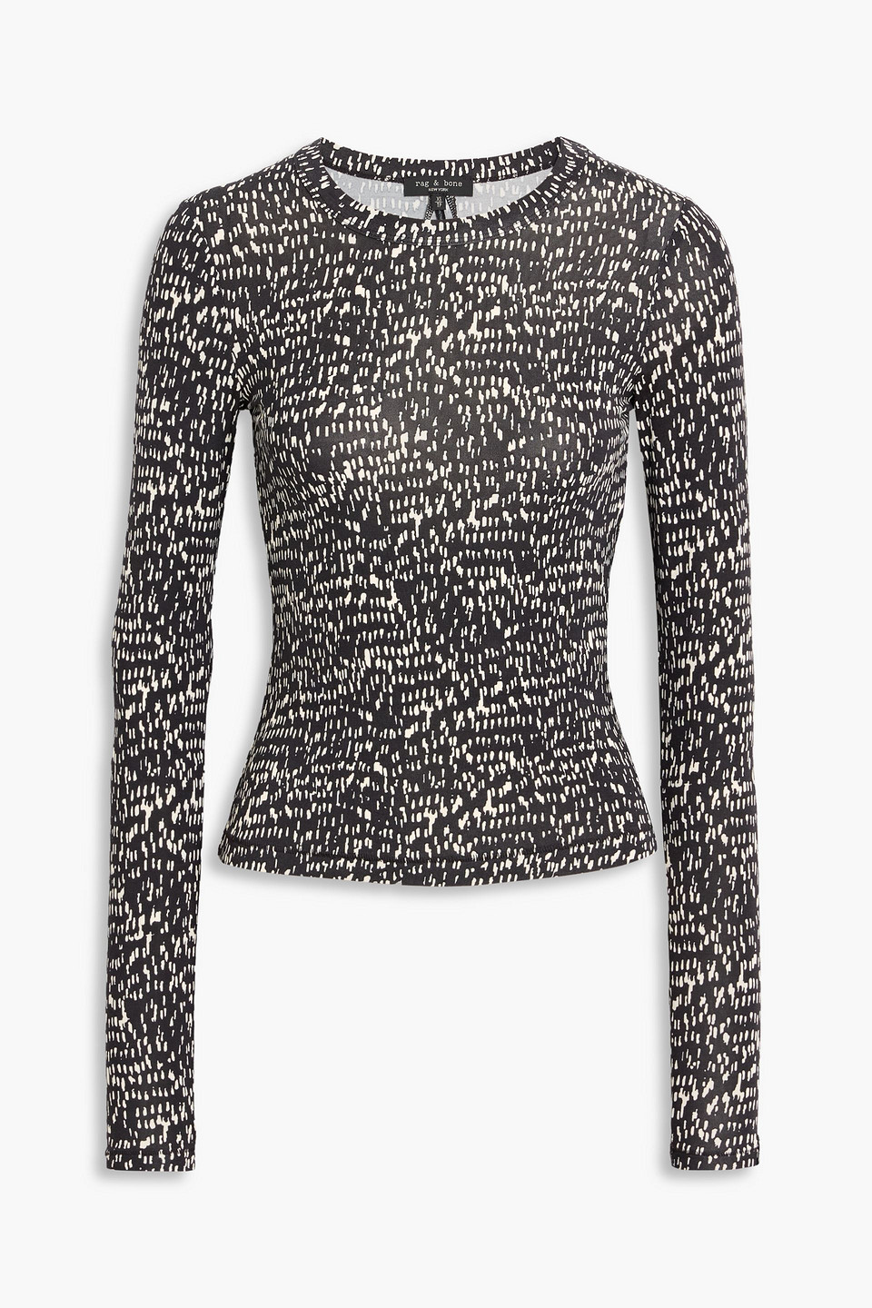 Rag & Bone Luca Printed Stretch-modal Jersey Top In Black