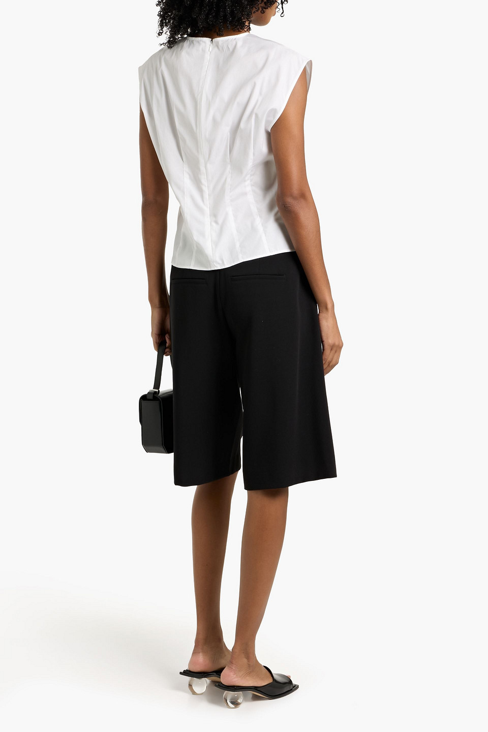 Rag & Bone Ines Pleated Cotton-poplin Top In White