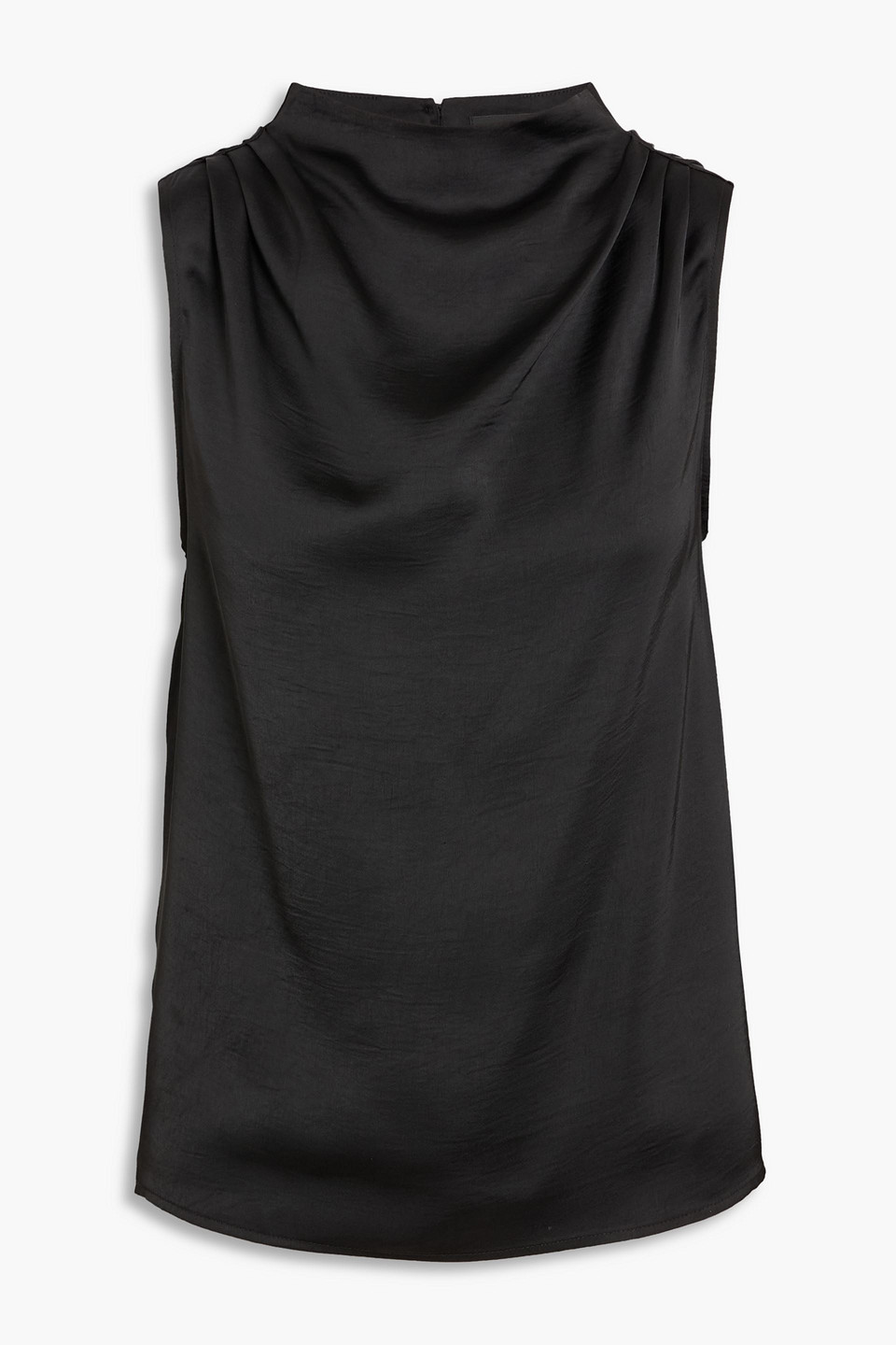 rag & bone - julie draped satin-crepe top - black - xxs