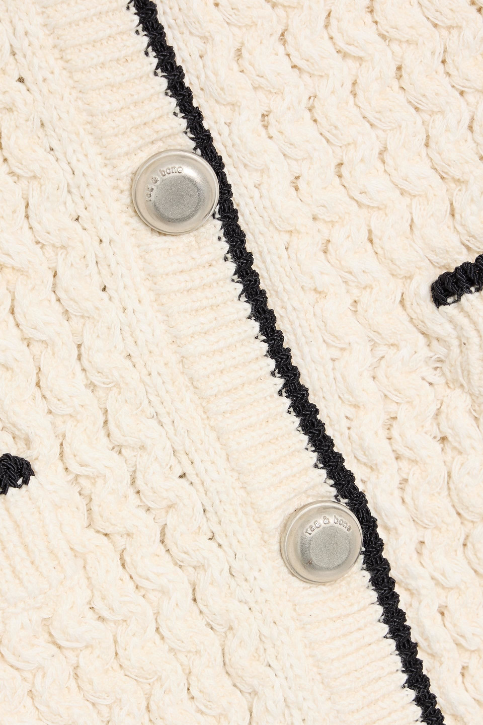 Rag & Bone Daria Cable-knit Cotton-blend Cardigan In Neutral