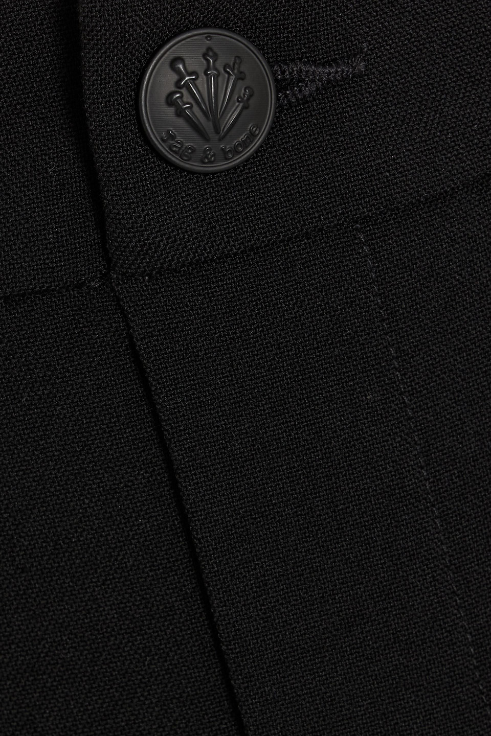 Rag & Bone Stevie Skirt-effect Wool-blend Shorts In Black