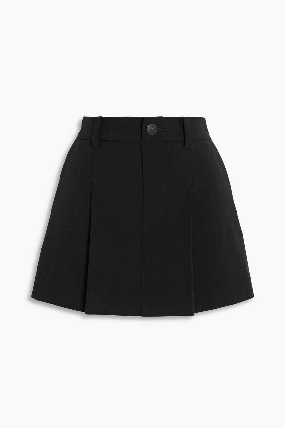Rag & Bone Stevie Skirt-effect Wool-blend Shorts In Black