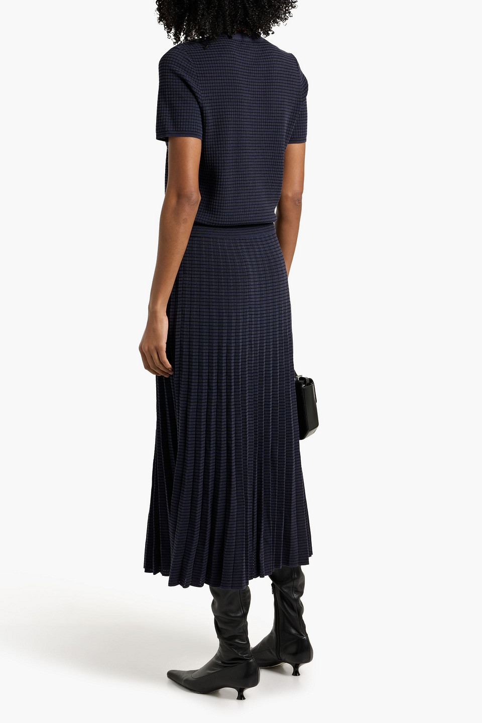 Rag & Bone Eloise Short Sleeve Cardigan In Navy Multi In Blue