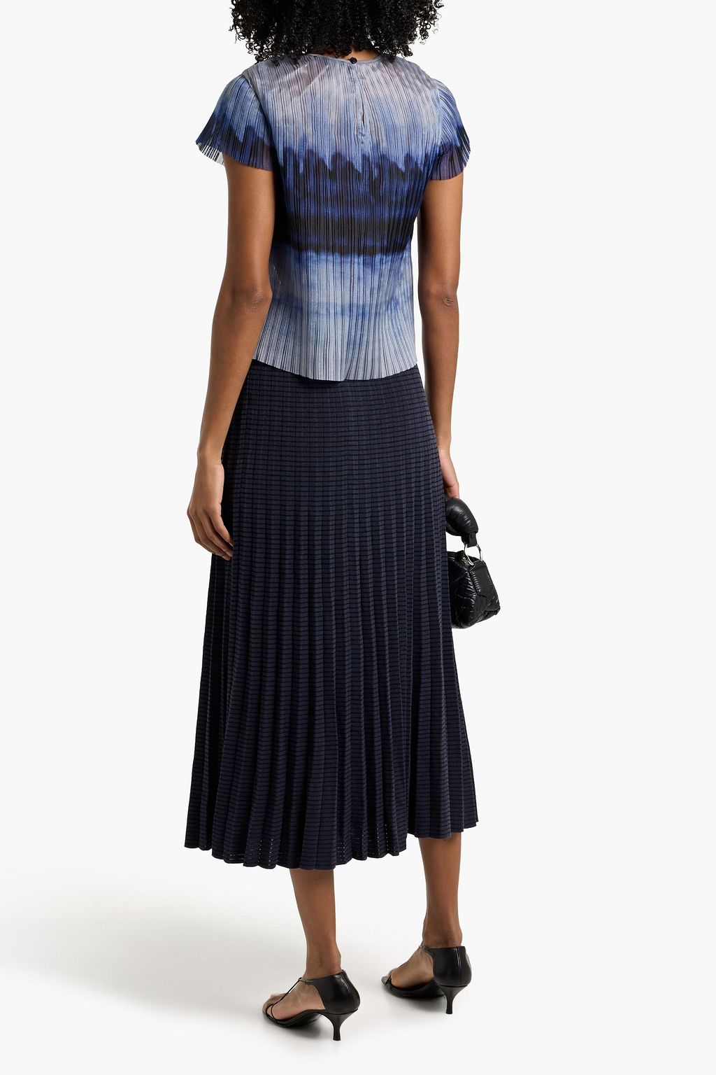 RAG & BONE Hailey printed plissé-organza top