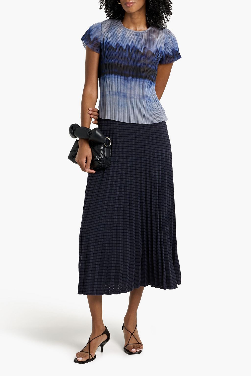 RAG & BONE Hailey printed plissé-organza top