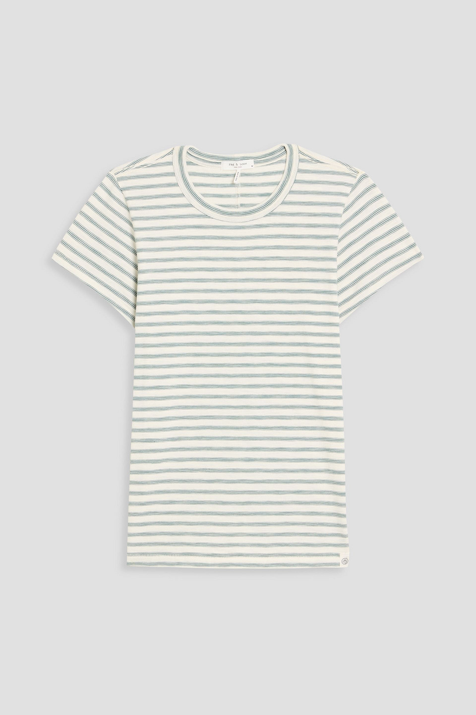Rag & Bone Striped Pima Cotton-jersey T-shirt In Green