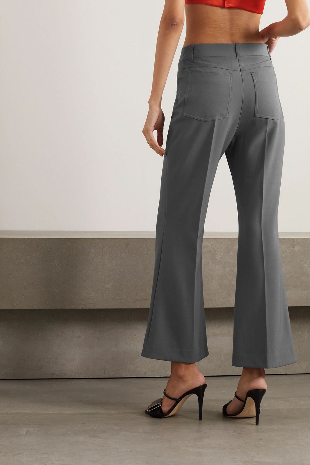 STELLA MCCARTNEY Cropped stretch-twill flared pants