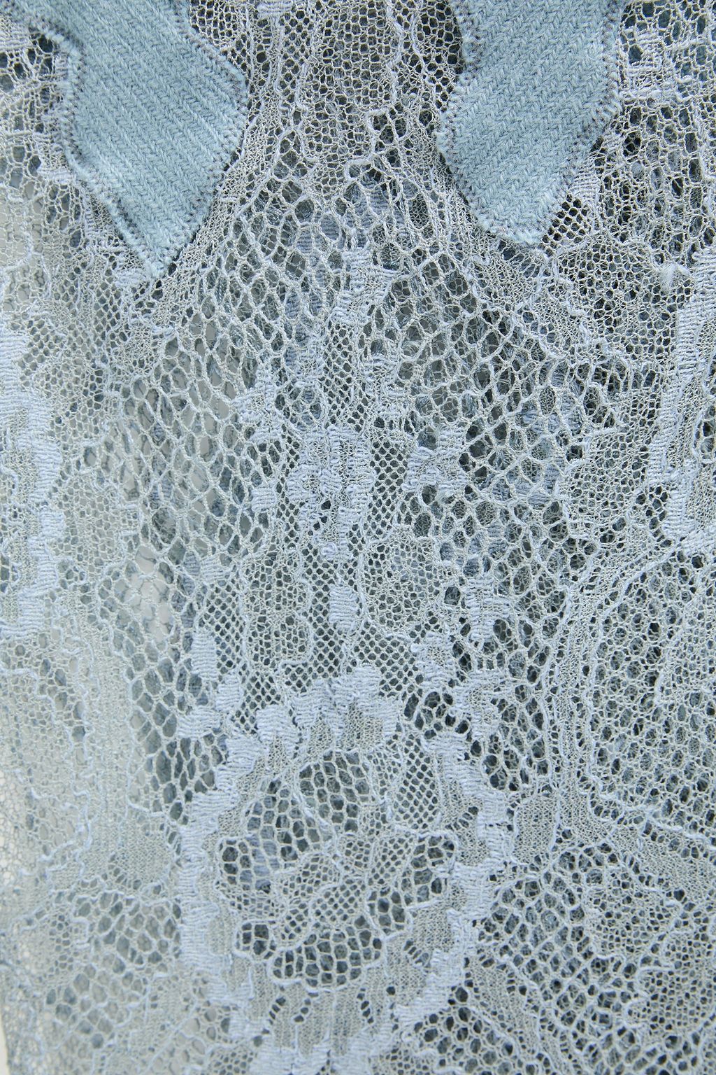 VALENTINO GARAVANI Lace-paneled cashmere scarf