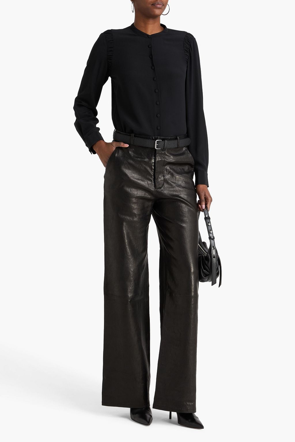 FRAME Leather straight-leg pants