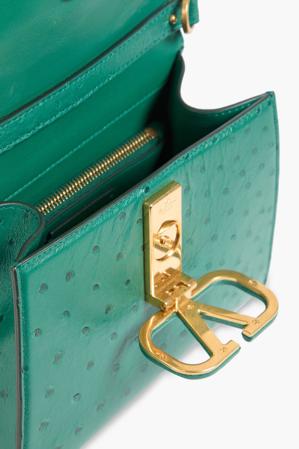 VALENTINO GARAVANI VSLING ostrich-effect leather tote