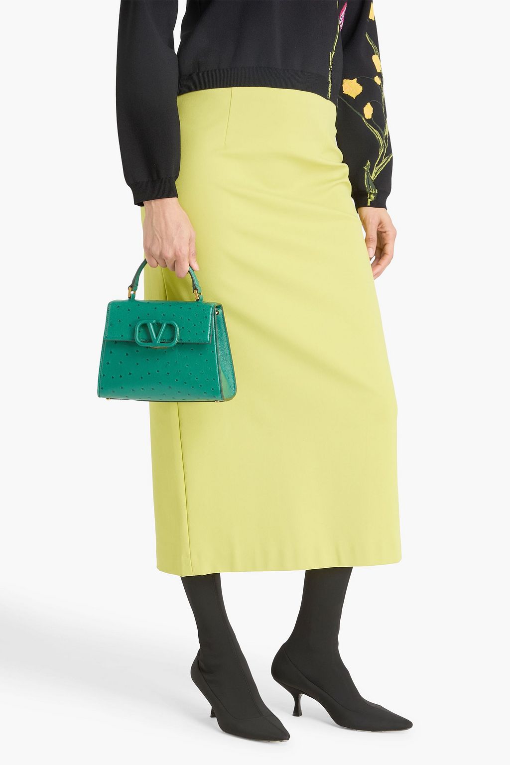 VALENTINO GARAVANI VSLING ostrich-effect leather tote