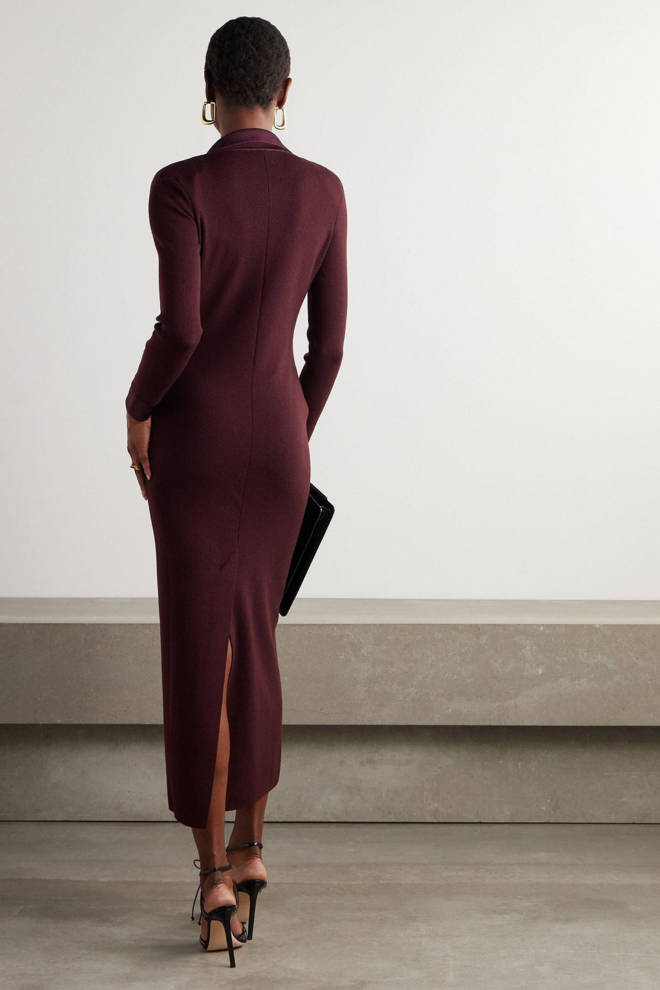  Tom Ford - Midikleid Aus Einer Wollmischung - Burgunderrot - Xl 