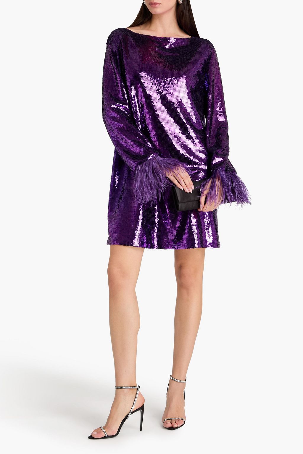 Valentino Tulle Illusione Embroidered Dress Woman Astral Purple 40