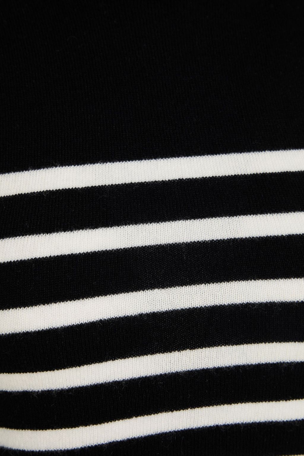 FRAME Cropped striped cashmere turtleneck top