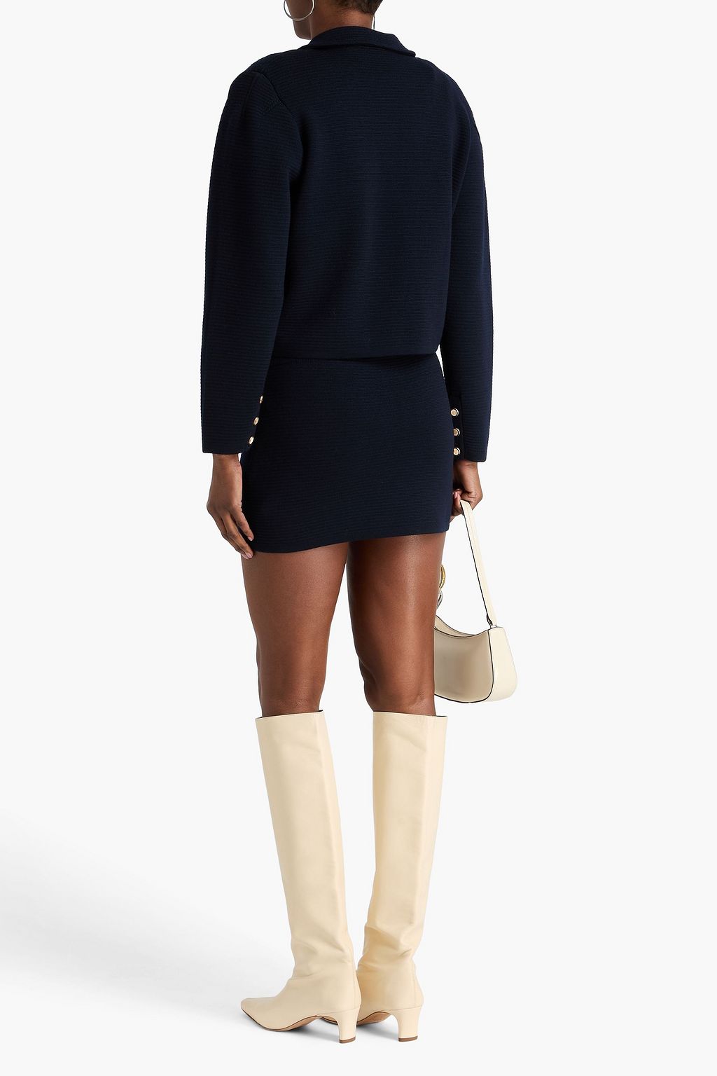 FRAME Embellished wool mini skirt