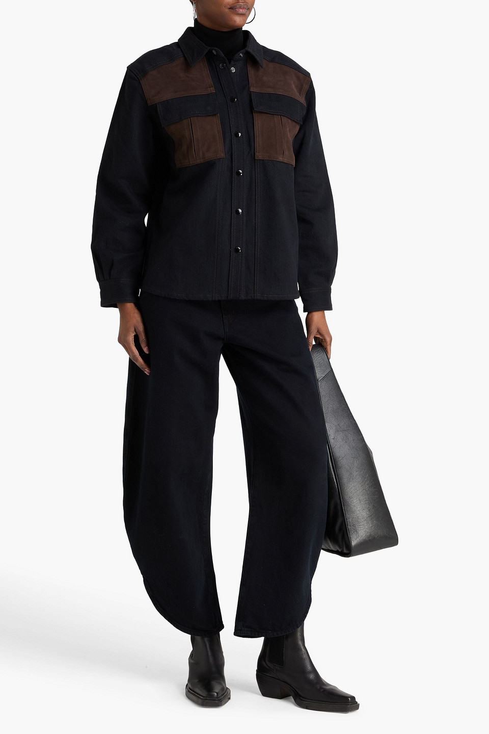  Frame - Hemdjacke Aus Denim - Schwarz - Xs 
