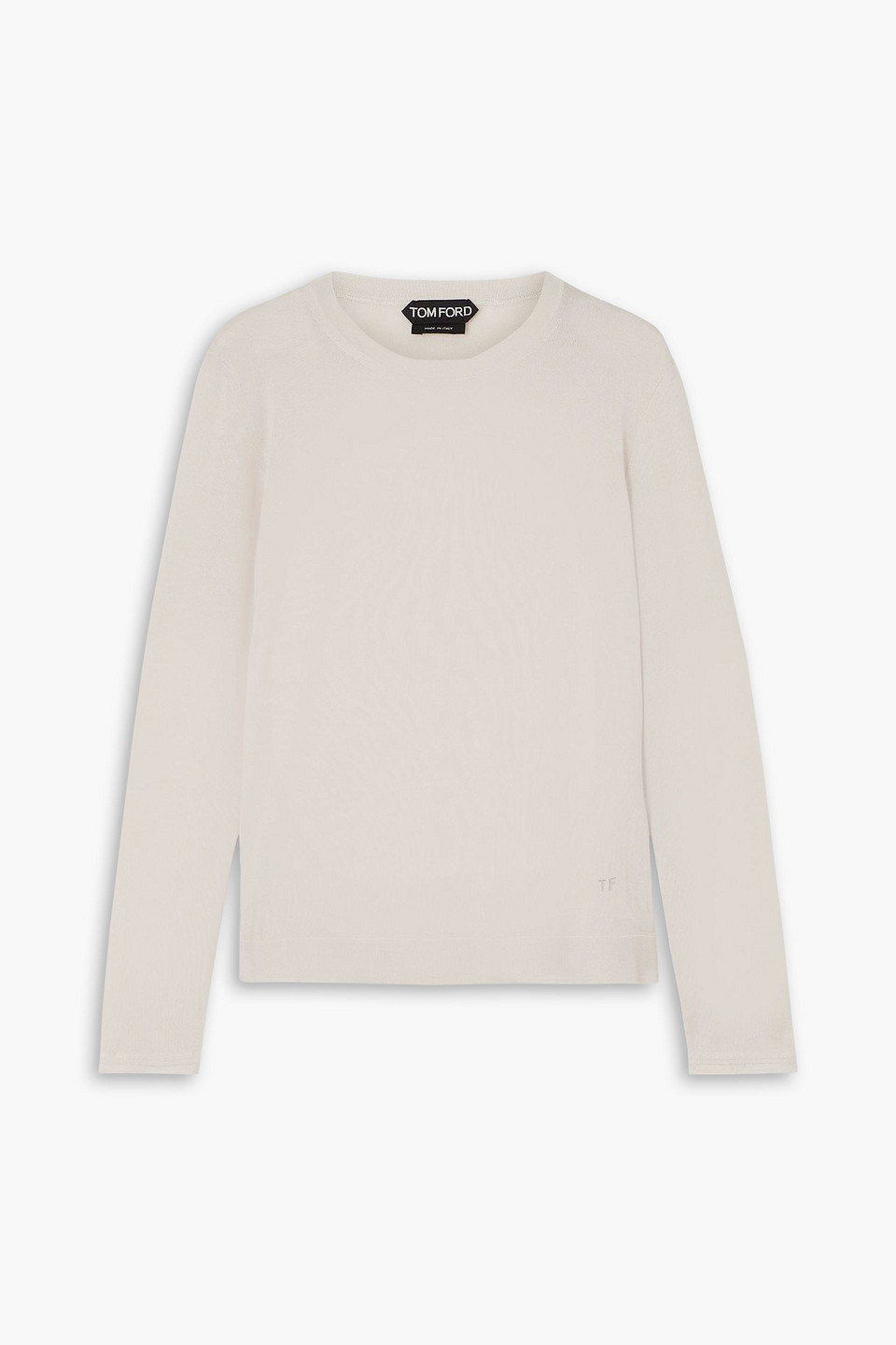 Tom Ford Cashmere And Silk-blend Sweater In White