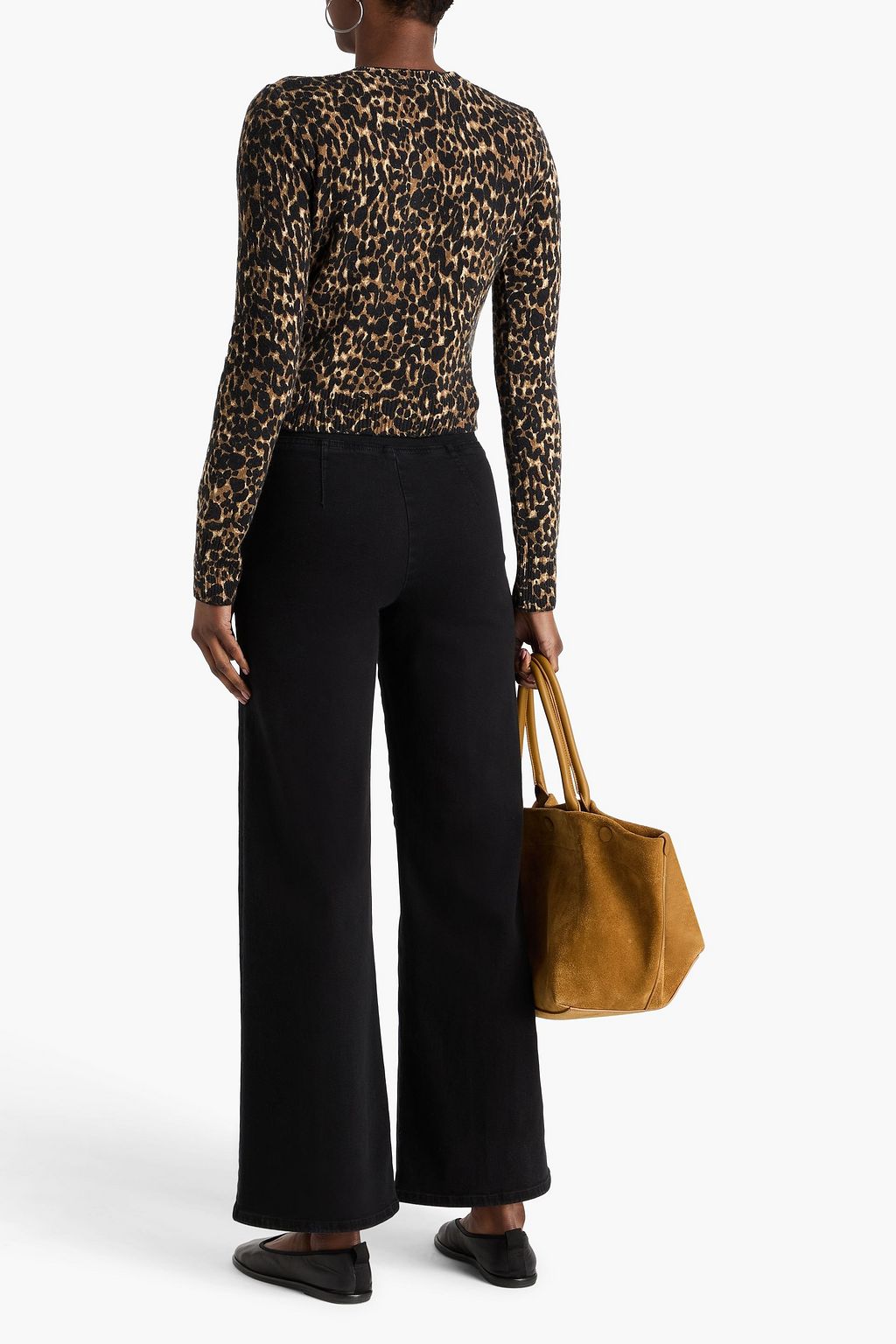 FRAME Leopard-print cashmere cardigan