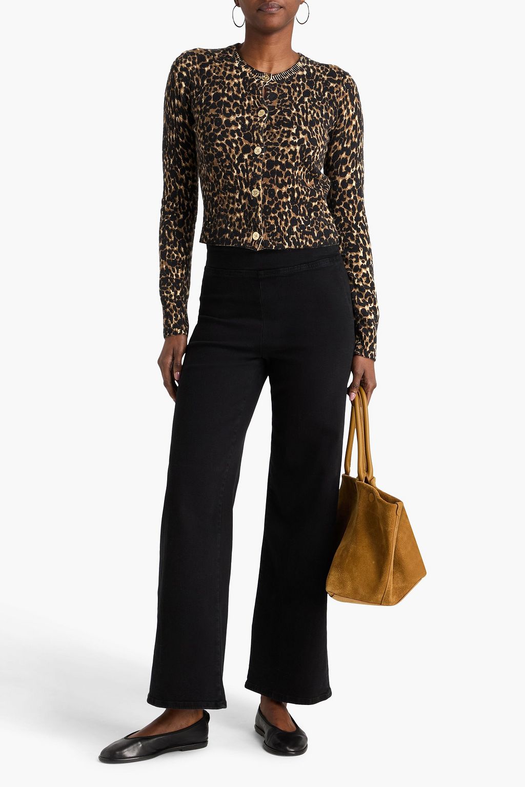 FRAME Leopard-print cashmere cardigan