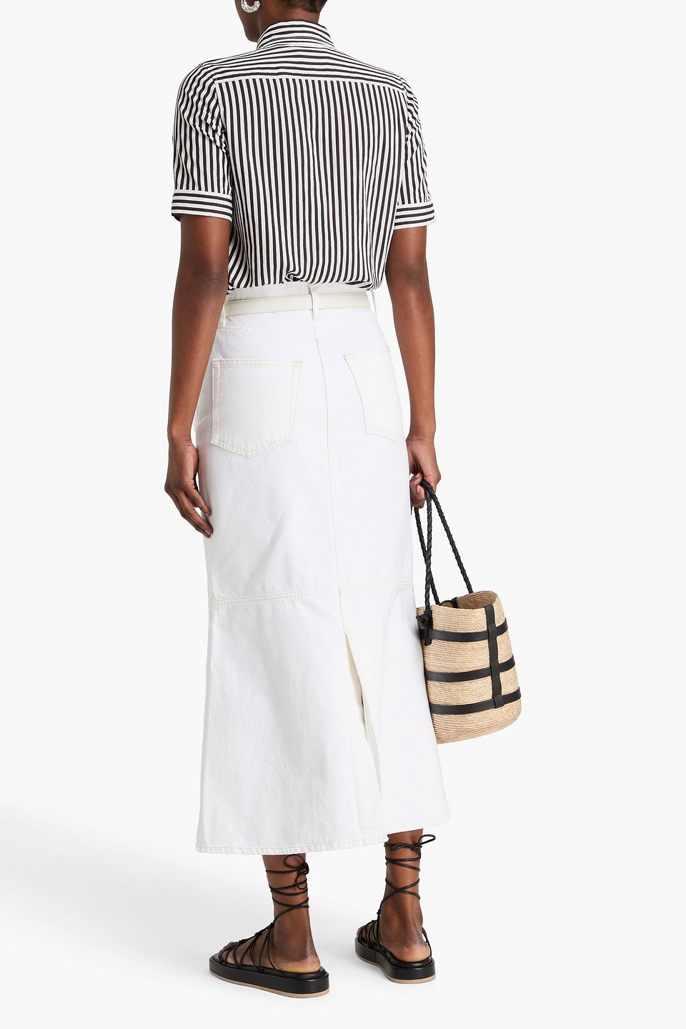  Frame - Denim Midi Skirt - White - 23 