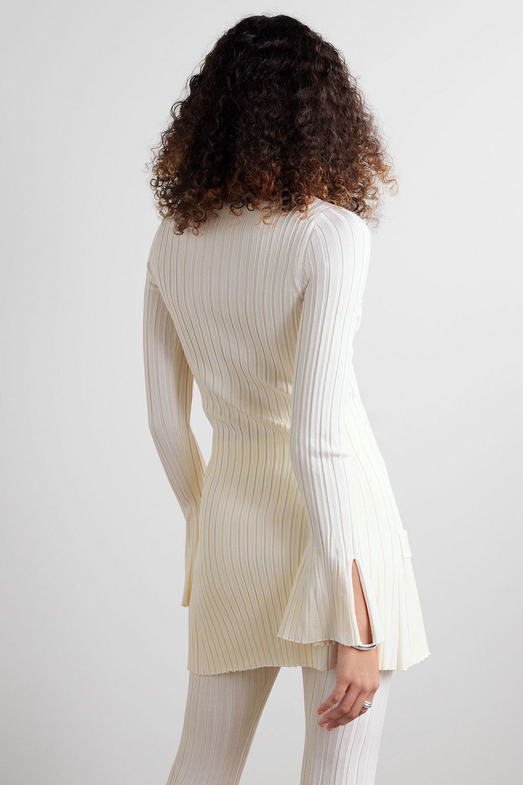 STELLA MCCARTNEY Button-detailed ribbed-knit mini dress