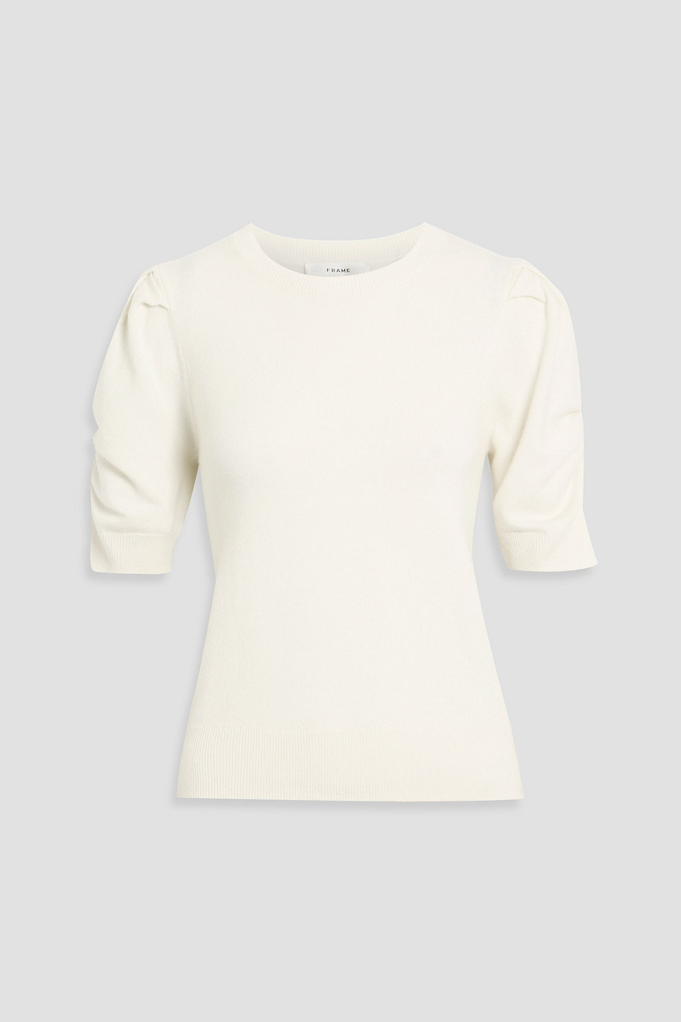 Frame Frankie Ruched Wool-blend Sweater In Brown