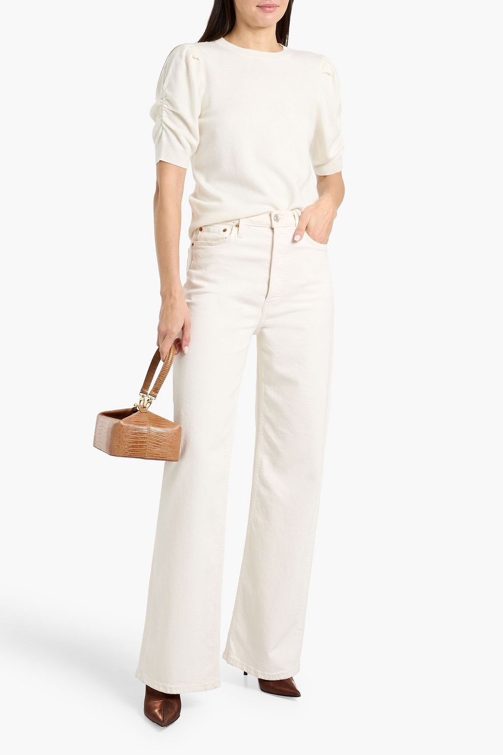 FRAME Frankie ruched wool-blend sweater